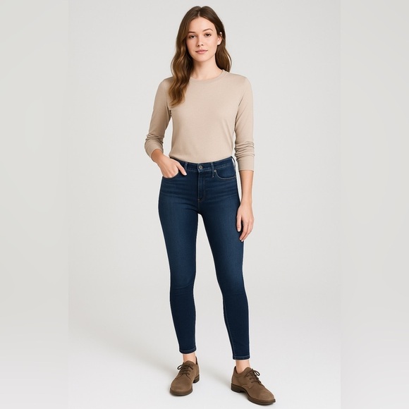 AG Adriano Goldschmied The Farrah Skinny Ankle Jeans Womens 29R High Rise Dark - Picture 1 of 15